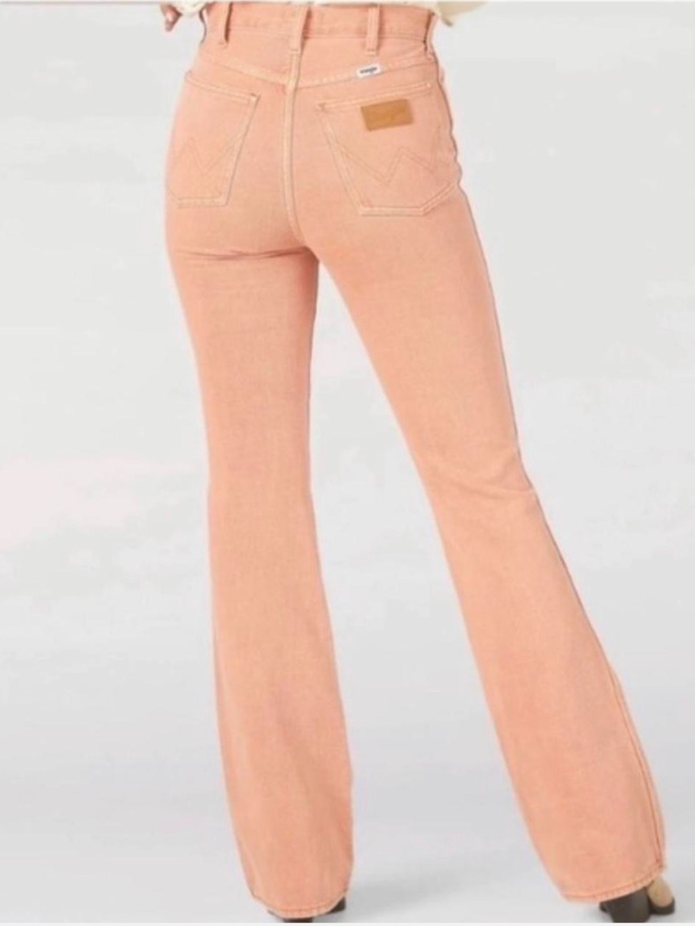 Wrangler x Free People westward 626 high rise bootcut cotton peach